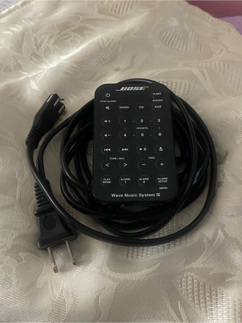 Bose Wave Music System IV Remote Control & Cord Only Black Replacement